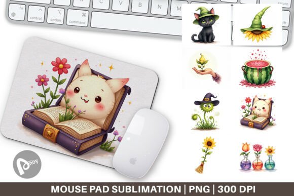 Botanical Witch Mouse Pad: A Creative Desk Upgrade