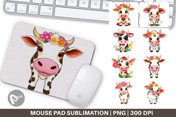 Bring Spring Charm to Your Desk with an Easter Cow Sublimation Mouse Pad