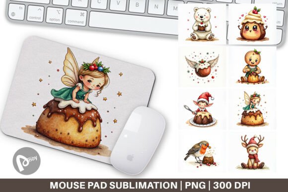 Christmas Pudding Mouse Pad: Festive Design and Sublimation Customization for Your Workspace