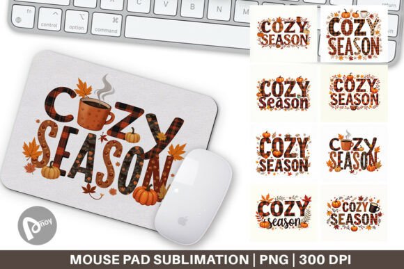 Cozy Season Mouse Pad PNG for a Warm Productive Workspace