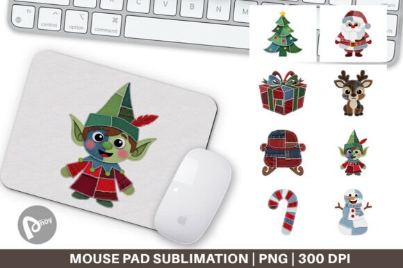 Denim Christmas Helper Mouse Pad: A Creative Desk Upgrade