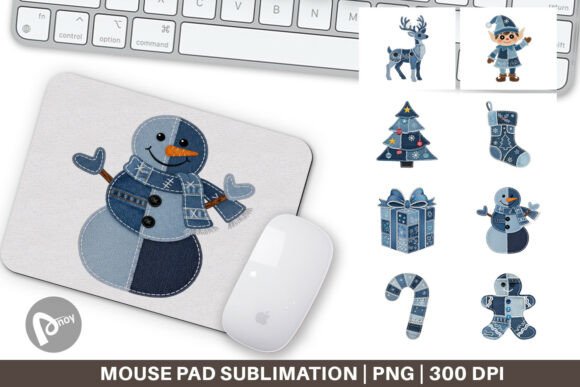 Denim Christmas Mouse Pad PNG: A Practical Way to Bring Holiday Charm to Your Desk