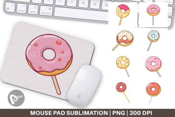 Donut Stick Sublimation Mouse Pad Designs