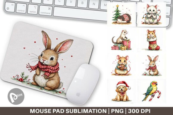 Festive Pet Patchwork Mouse Pad for Productive Desk Spaces