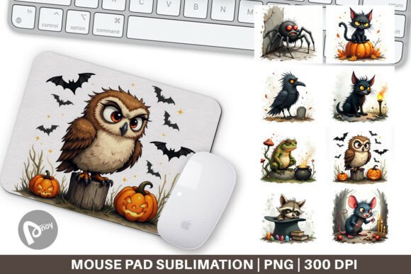 Halloween Grumpy Critters Mouse Pad