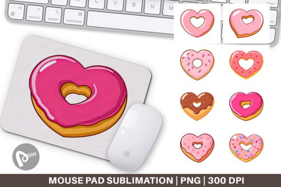 Heart Donut Mouse Pad – Style Meets Function