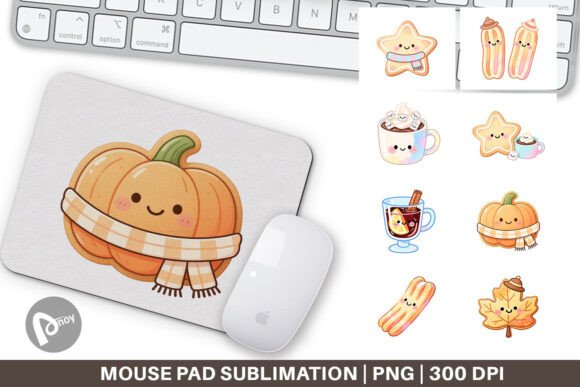 Kawaii Autumn Mouse Pad PNG: Add Seasonal Charm to Your Desk Setup