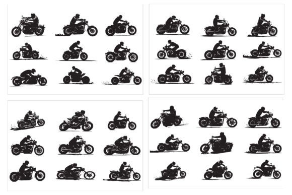 Motorcycle Vector Silhouette Set: A Versatile Asset for Creatives and Professionals