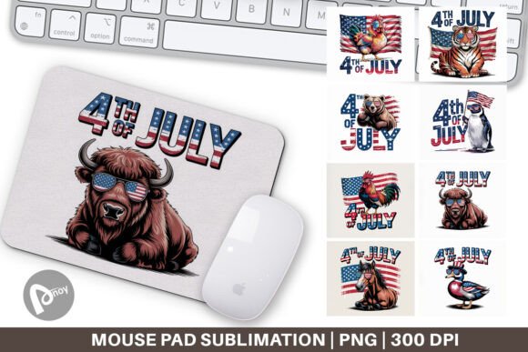 Mouse Pad 4th of July Animal: Celebrate Independence Day with Patriotic Desk Style