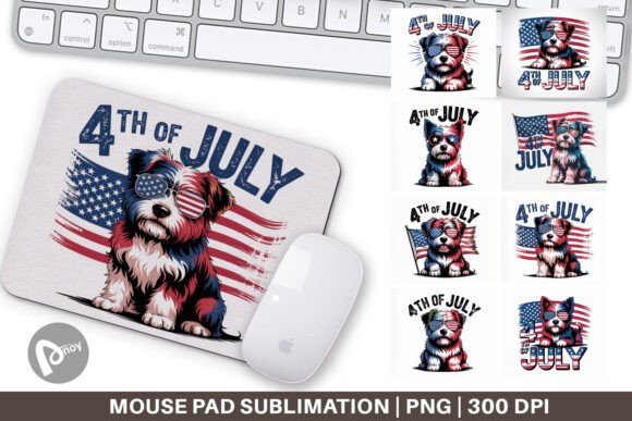 Mouse Pad 4th of July Dog