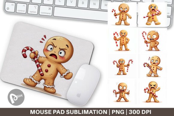 Mouse Pad Glaring Gingerbread Man: A Creative Sublimation Mouse Pad for Productivity and Comfort