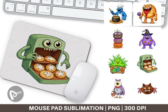 Mouse Pad Monster Halloween Bakery