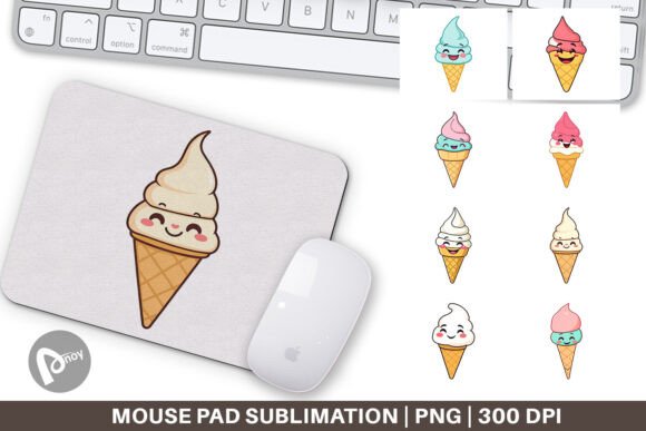 Mouse Pad Smiling Ice Cream – A Whimsical Touch for Your Desk
