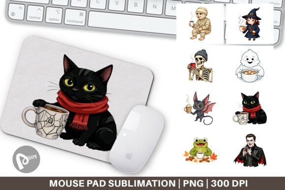 Mouse Pad Spooky Coffee Sips: A Thoughtful Upgrade for Your Desk Setup