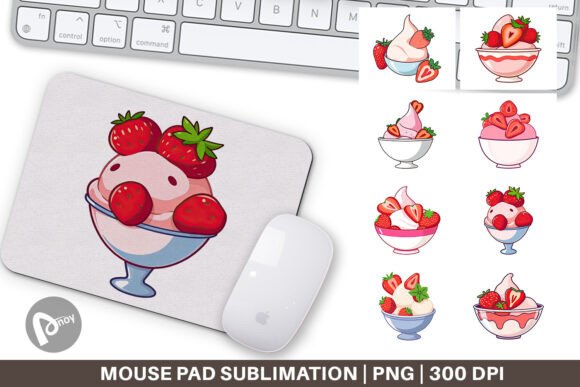 Mouse Pad Strawberry Scoop: A Sublimation Mouse Pad That Transforms Your Desktop Into a Creative Haven