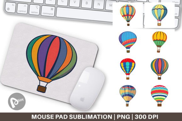 Mouse Pad Striped Hot Air Balloon: Style Meets Function