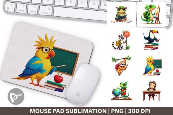 Mouse Pad Tropical School Animals: A Creative Desk Upgrade
