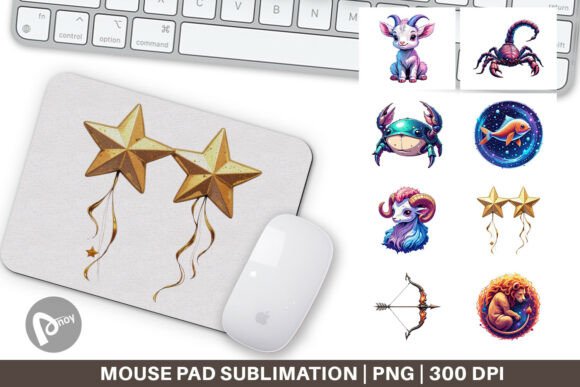 Mouse Pad Zodiac Babies: Elevate Your Workspace with Personalized Sublimation Design