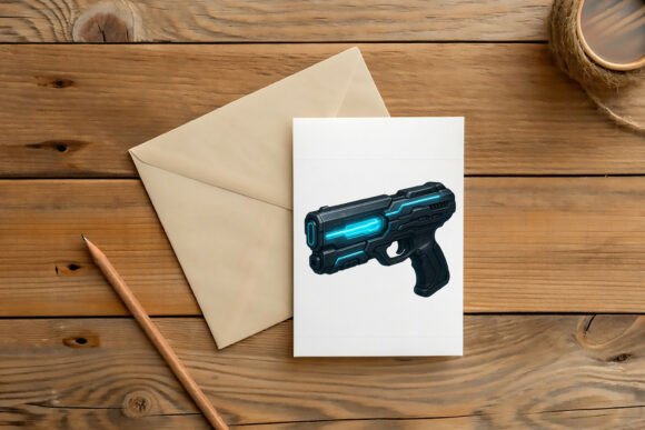 Sleek Futuristic Dark Grey Energy Pistol