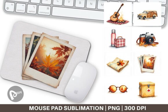 Vintage Fall Road Trip Mouse Pad – Retro Desk Upgrade