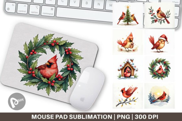 Watercolor Cardinal Christmas Mouse Pad: A Fusion of Seasonal Art and Desk Ergonomics