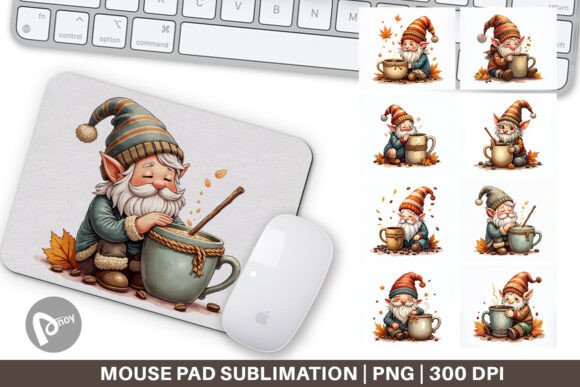 Watercolor Gnome Mouse Pad